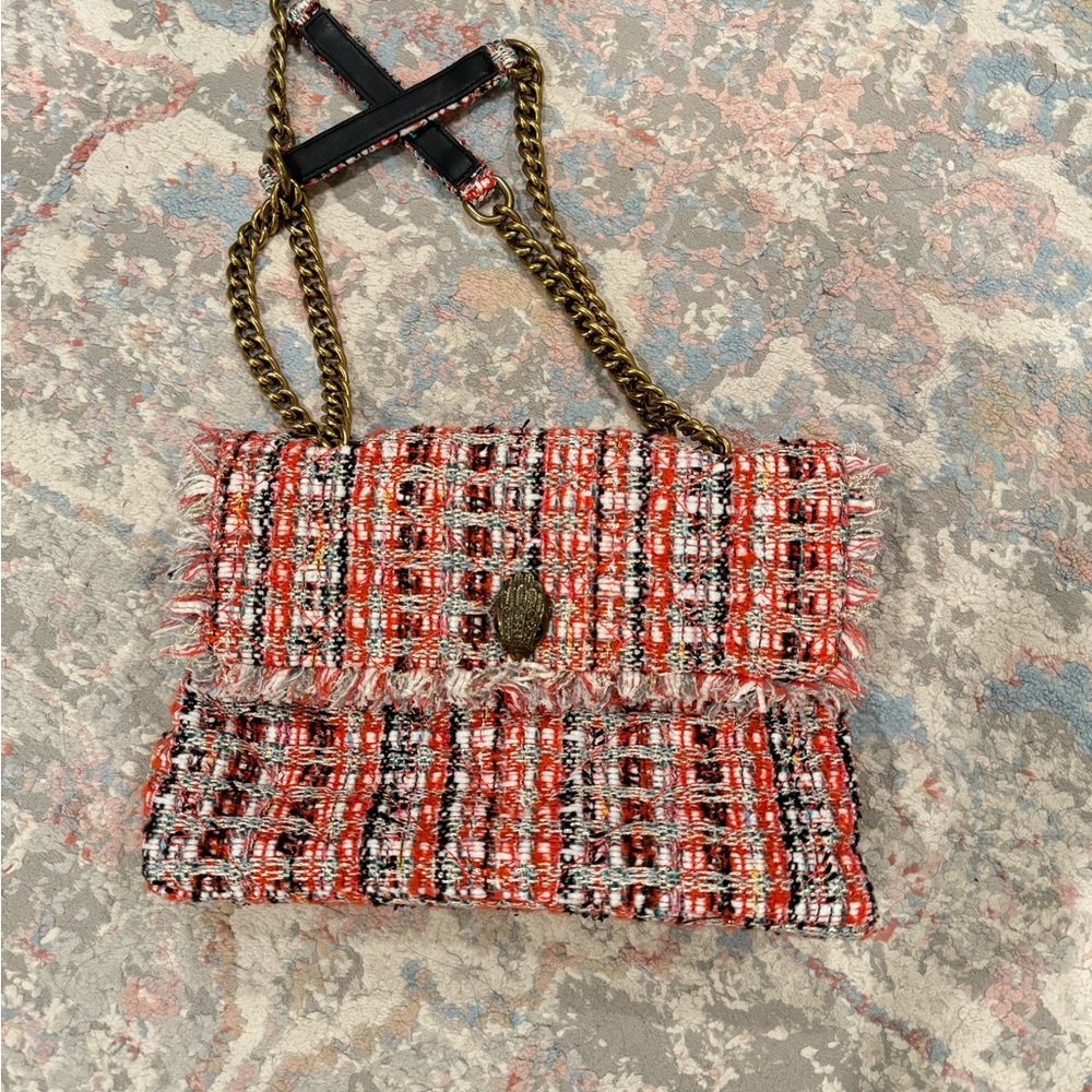 KURT GEIGER Multicolor Tweed Shoulder Flap Bag